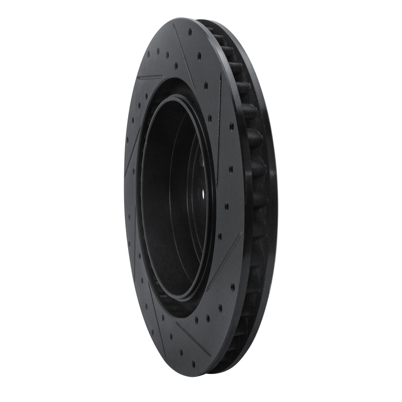 Lexus GS F Brake Rotor (1) - Rear - R1 Concepts - Drilled & Slotted - Black - `15-`22